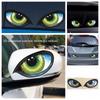 2Pcs Car Stickers 3D Stereo Cat Eyes Funny Reflective Window Decals Auto Body Styling Rear Windshield Automobile Decoration