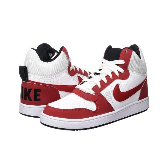 Nike Court Borough Mid White Gym Red 838938-101