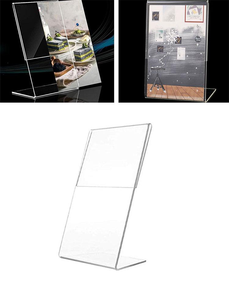 For A6 Transparent Acrylic Display Stand Desk Display Card Stand 10cmx15cm Double Side Clear Menu Stand Ad Frame Photo Holder