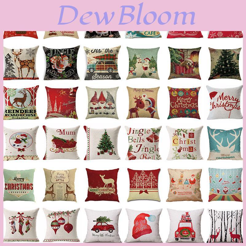 Stylish Christmas Xmas Linen Cushion Cover Featuring Unique Holiday Patterns And Colors