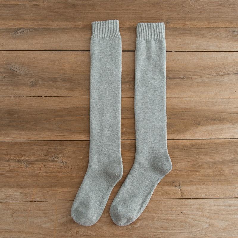 

Мужские толстые чулки до бедра, зимние гольфы, хлопковые носки для осени и зимы, теплые флисовые высокие носки, мужские петлевые длинные носки 1 pair светло-серый