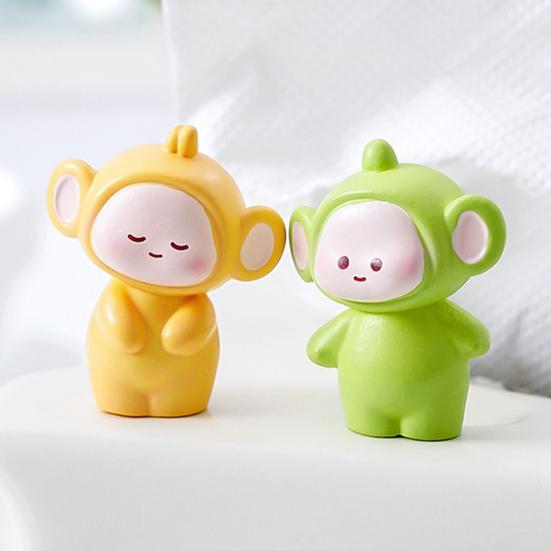 4 Pcs Mini Resin Doll Figurine Cartoon Doll Miniature Figures Tiny