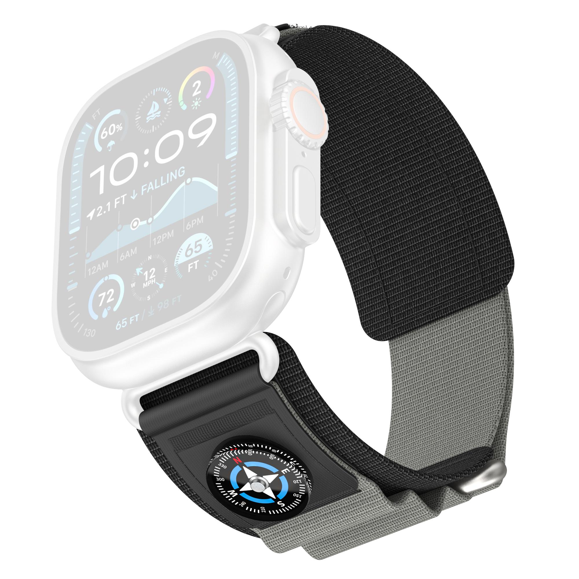 

Замінний ремінець для Apple Watch Series 10 Ultra 9 8 7 SE 6 5 4 3 2 1 46 мм 49 мм 45 мм 44 мм 42 мм Ремінець для годинника з компасом Black