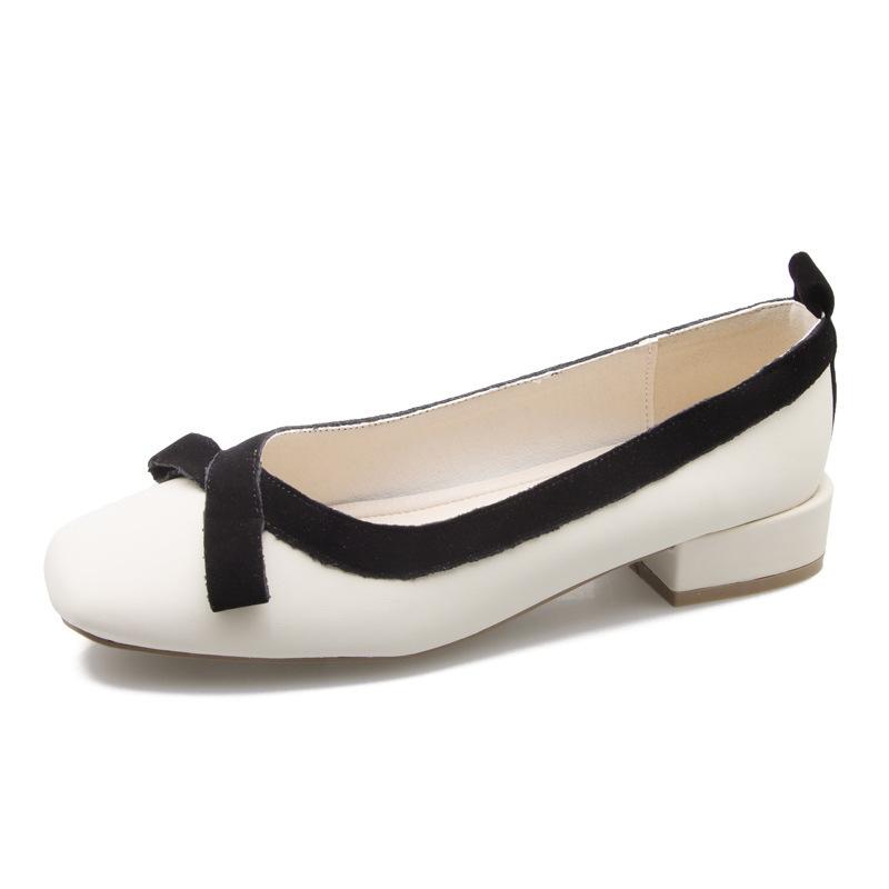 

Кожаные туфли Yuexinwang на плоской подошве для женской обуви Huizhou Su Yinyin, весенние новые туфли Mary Jane с квадратной головкой во французском стиле 34 молочный белый