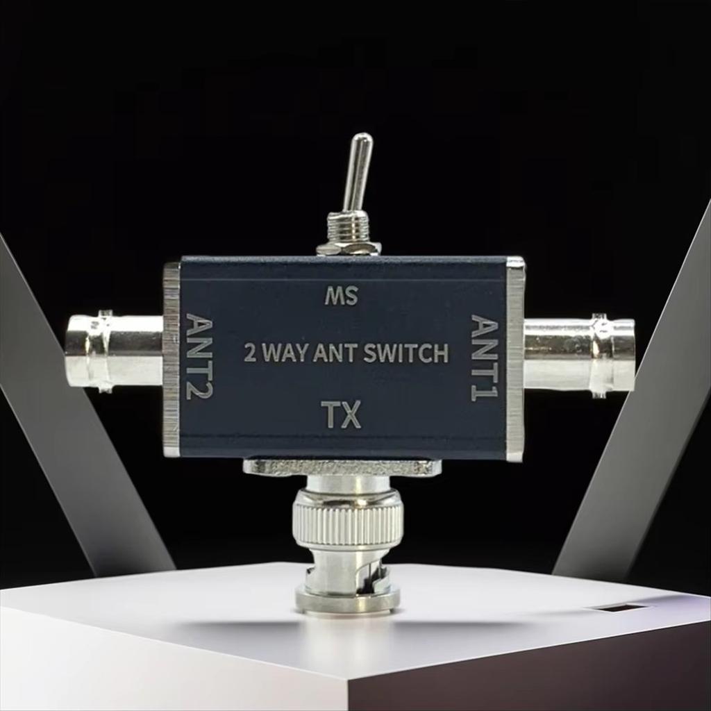 2 Way Manual Coaxial Antenna Switches Connector 100W 0-50MHz 1 Input & 2 Outputs with OFF/Ground Protection B