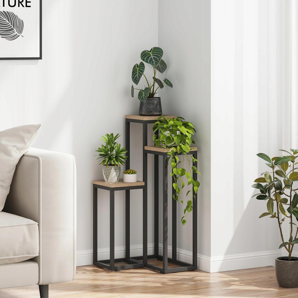 Kwietnik Stojak Na Kwiaty Rośliny Artisan-Czarny Podłogowy Stojący Metalowy
