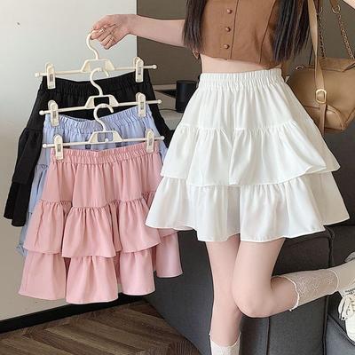 Cheap Black Mini Shorts Skirt for Women A line Cute Cake Skirt Fashion Large Size Female Clothing Summer Vintage Preppy Style Joom