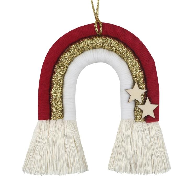 Macrame Rainbow Wall Hanging For Kids Room Decor Christmas Ornament Wall Hanging 1