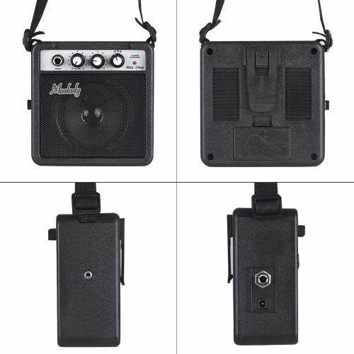 Tickas Mini Guitar Amplifier, 5W Mini Guitar Amplifier with 3.5mm and 6.35mm Inputs, 1/4-Inch Output, Speaker, Volume, Tone, and Overdrive Adjustments