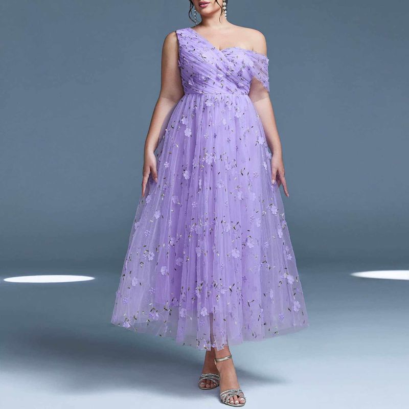 New Style European and American Foreign Trade Sexy Evening Dress for Parties and Performances Plus Size Dress Birthday Gown