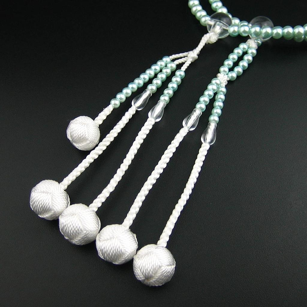 Myorenka Soka Gakkai Prayer Pearl Prayer Beads for Women and Small New Crystal Ball SGI Prayer Beads White Ball Beads, Children, Size, Finish, Tassel,