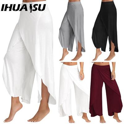 10 Color Women Palazzo Boho Wide Leg Pants Chiffon Skirt Flared Yoga Trousers Plus Size