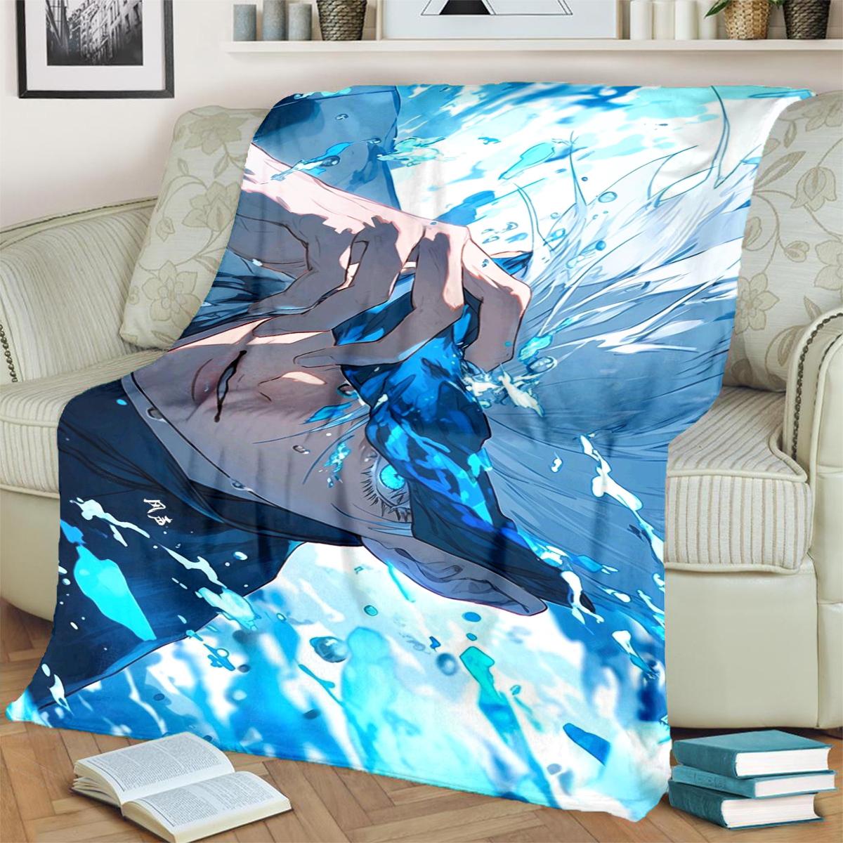 

Warm Flannel Blanket Jujutsu Kaisen Pattern for Bedrooms, Sofas, Beds, Chairs, Picnics, Travel 75x90cm