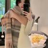 Winter Thicken Warm Tassel Scarf Women Cashmere Retro Plaid Contrasting Shawl Wraps Korean Neckerchief Female Echarpe Muffler