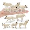 Simulation Forest Animal Arctic Wolf 5 Models White Wolf Roaring Wolf Cub Static Ornament Toy