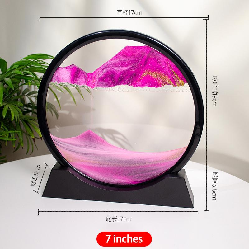 3D Flowing Sand Painting 7-inch Desktop Decoration Home Living Room Decoration Office Ecological Flowing Sand Painting Crafts