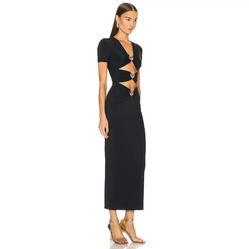 Sexy Black Cutout Bodycon Bandage Dress – Party Evening Gown