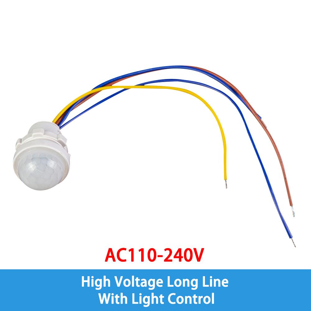 AC110-240V DC12-24V Automatischer Sensor-Lichtschalter LED PIR Infrarot Bewegungssensor Erkennung Mini LED Empfindliches Nachtlicht