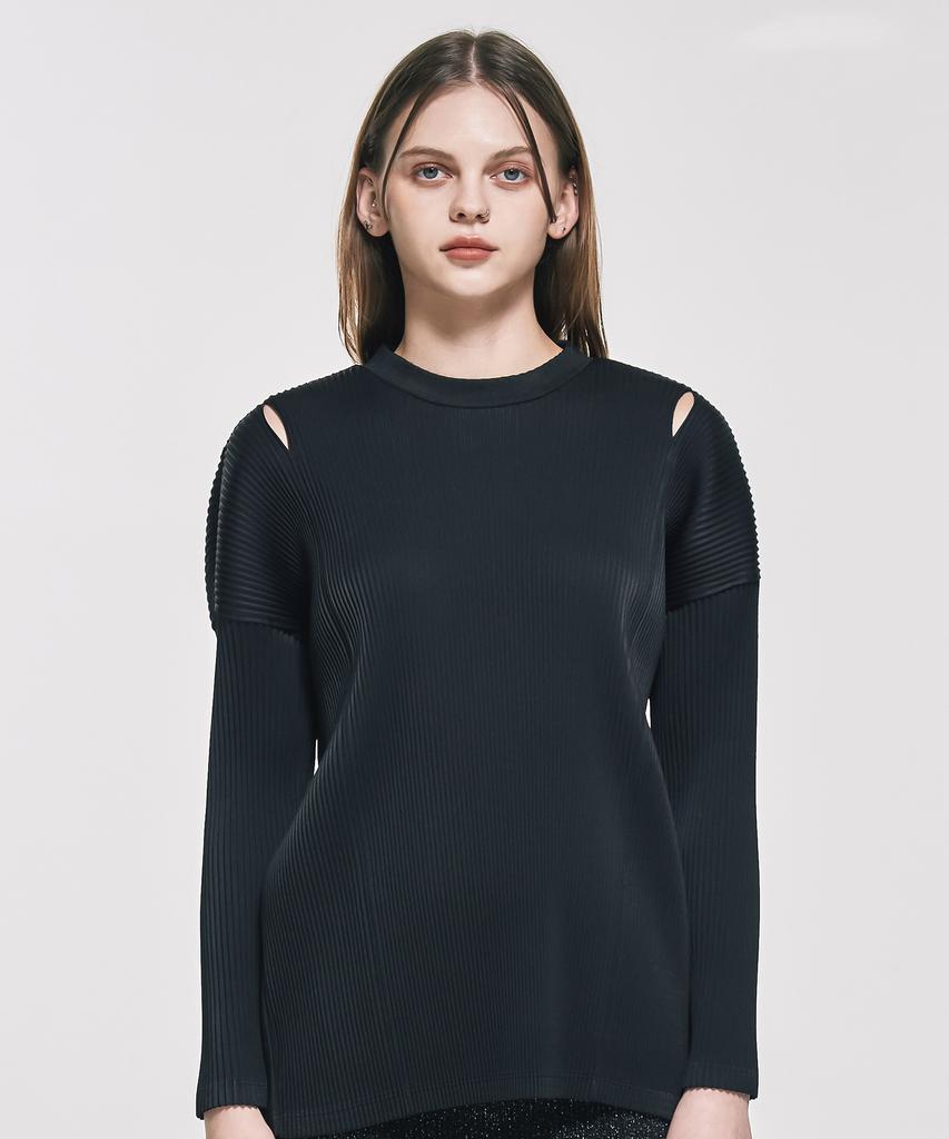 Waiowai Shoulder Slit Pleated T-Shirt_2 Colors