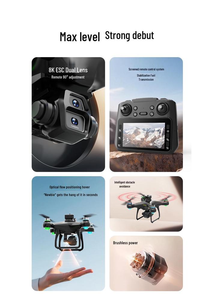 Wow-oh S112 8K HD Brushless Drone with Large Screen Control & Long Endurance