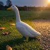Porch Goose Statue Yellow Beak Standing Black Eyes Lawn Ornament for Garden, Yard,