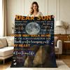 Soft Warm Flannel Blanket with Elephant And Moon Loving Message Print All Season Use for Sofa Couch Bedroom Living Room Home Decor Cozy Throw Blanket 
