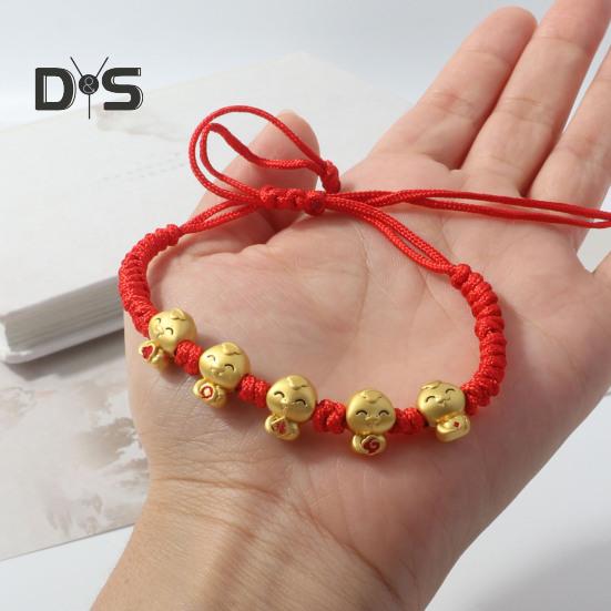 Armband mit geflochtenem Seil und Cartoon-Schlangenanhänger, verstellbar, handgewebt, das Jahr der Schlange, Neujahrsgeschenk