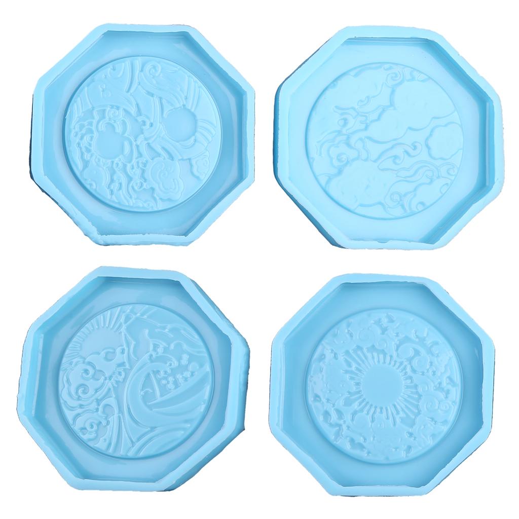 For Creative New Year Totem Coaster UV Crystal Epoxy Resin Mold Cup Mat Pad Silicone Mould DIY Crafts Home Decoration Mo