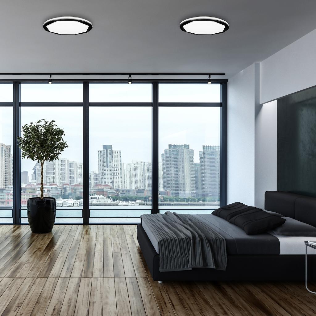 Optima Black 52W Led Ceiling Lamp Ø480 Mm