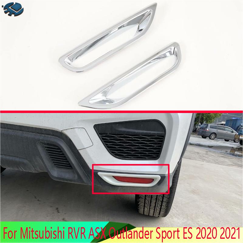 For Mitsubishi RVR ASX Outlander Sport ES   ABS Chrome Rear Reflector Fog Light Lamp Cover Trim Bezel Frame Styling