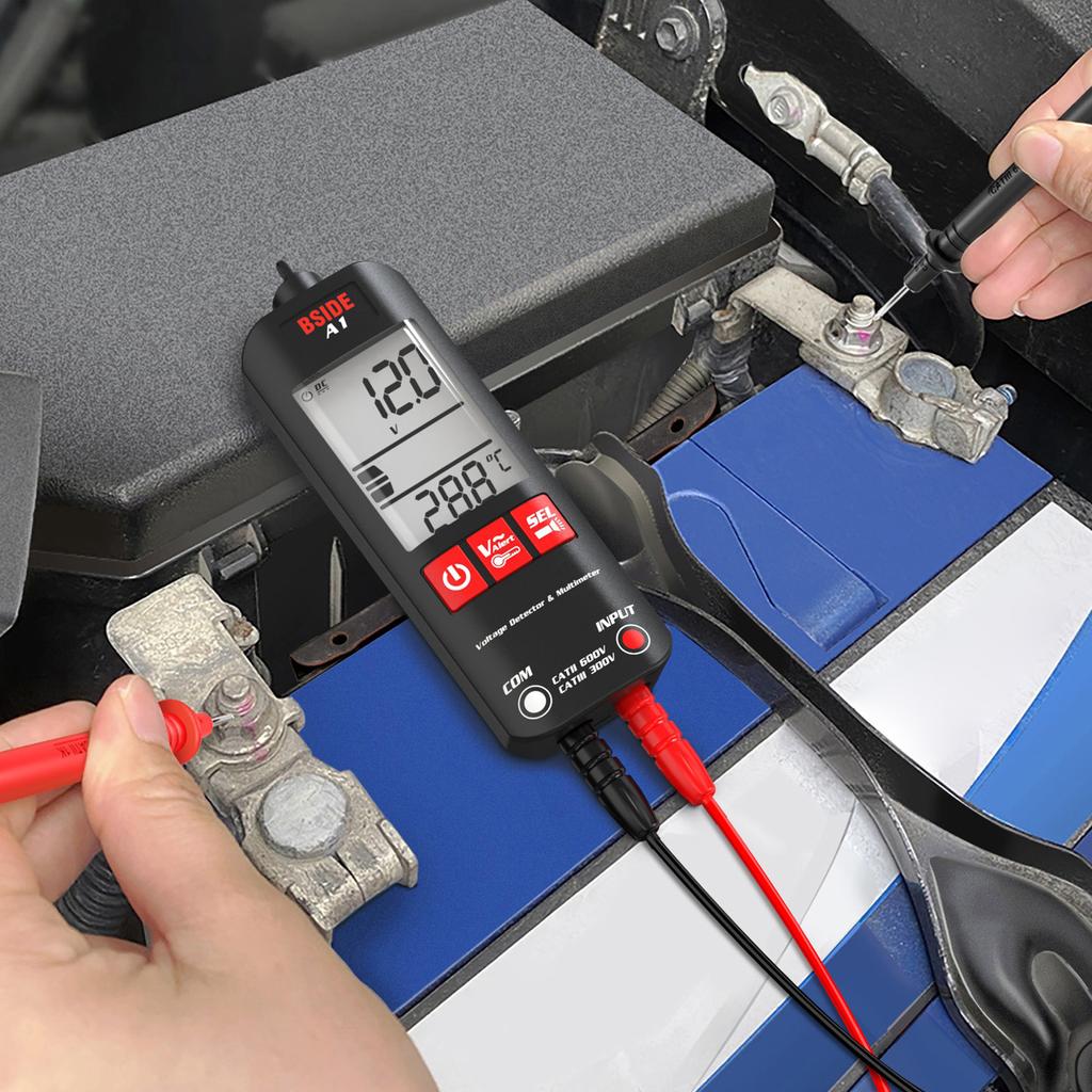 BSIDE A1 Mini Multimeter LCD Digital Tester Voltage Detector 2000 Counts DC/AC Voltage Frequency