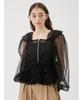 Tulle Ruffle Peplum Blouse RWFT251070 BLK [FurFur] Women's