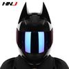 Motorcycle Helmet Full Face wolf Ear Detachable DOT Certification Safety Moto Helmet Bluetooth connect Breathable boy Gift
