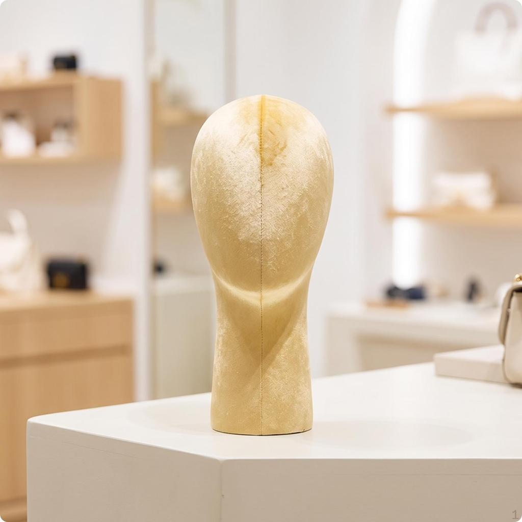 Mannequin Head with Bust Velvet Flocked Soft for Retail Counters