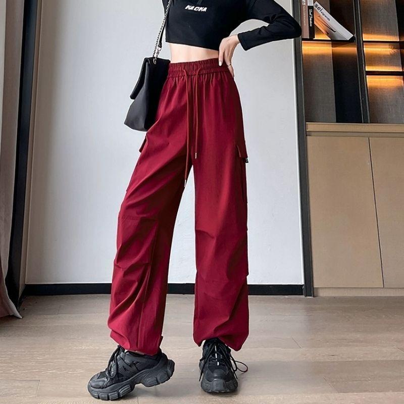 

Женские ретро джоггеры карго с высокой талией: Летний свободный крой с кулиской L