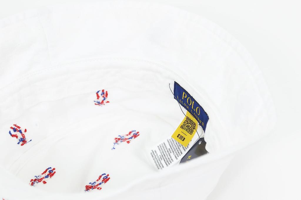 (Polo Ralph Lauren) Men's and Women's Multi Pony Embroidered Cotton Bucket Hat 01080039 LXL Size WHITE [Used]