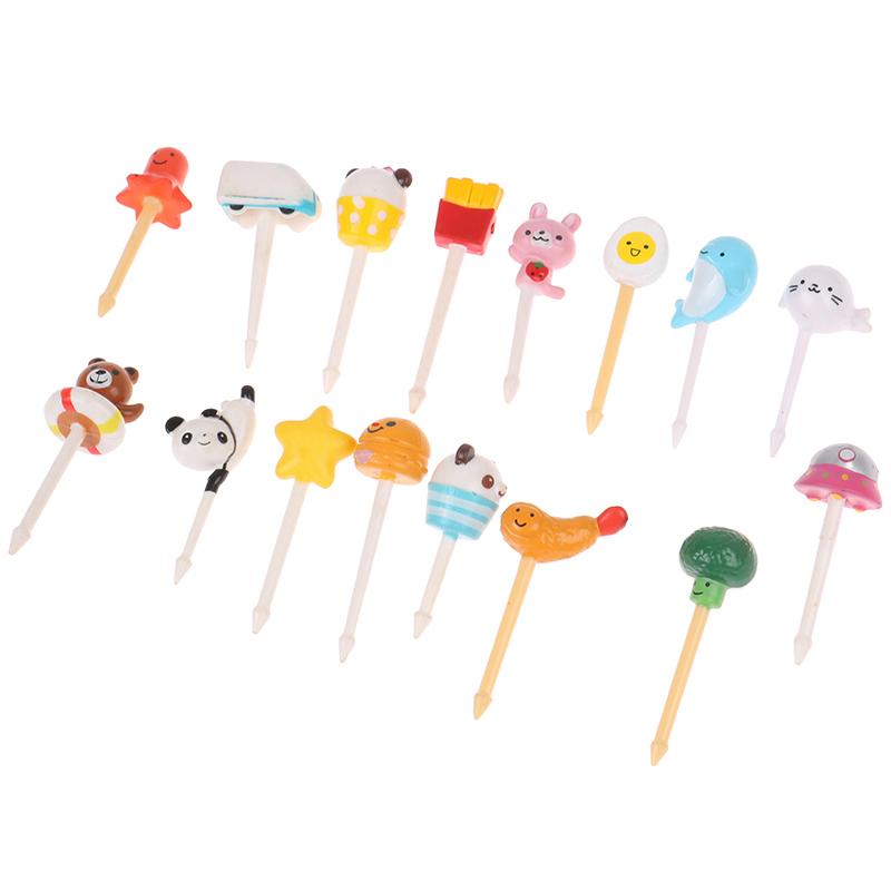 

5 шт. случайные мультяшные животные торт фруктовая вилка фруктовая зубочистка аксессуары для бенто
