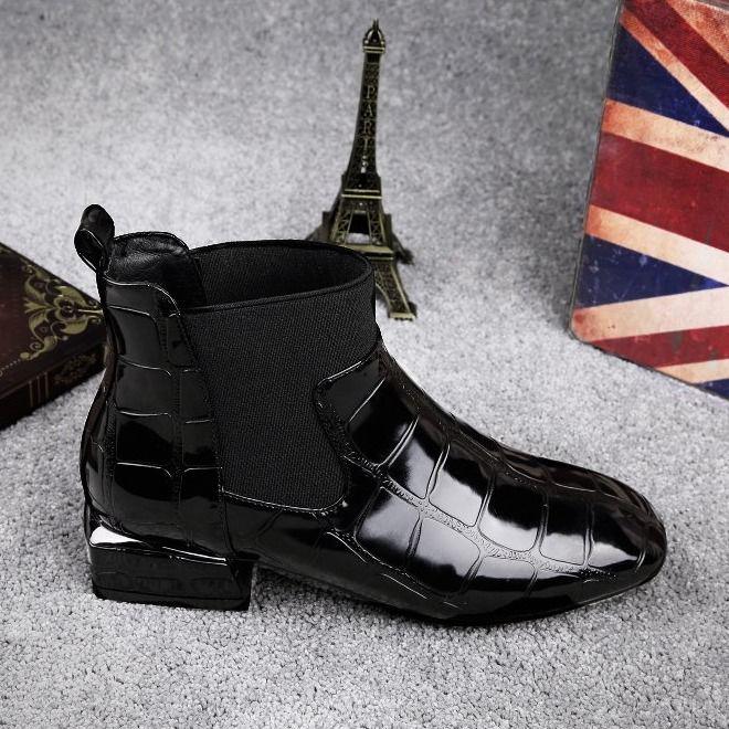 Botines Botas de moda de charol de mujer Zapatos de mujer Estilo británico  Botas de mujer 35-42 comprar a buen precio — entrega gratuita, reseñas  reales con fotos — Joom