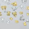 50 st Metalllegering Rosett Naglar Konst Dekoration Silver Guld Nagelberlocker DIY Manikyr Design Smyckestillbehör Verktyg
