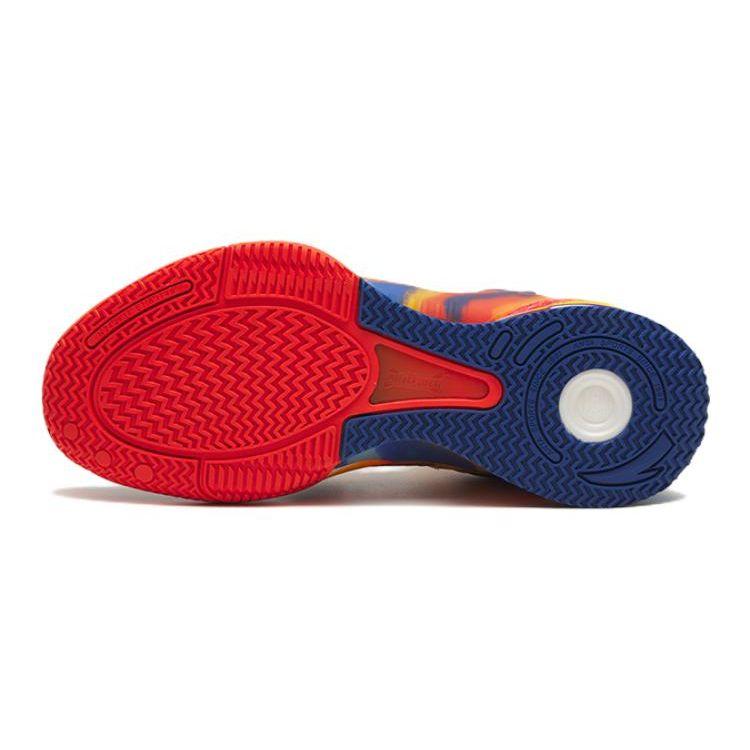 Anta Youth Warrior Basketball Shoes Kids Sneakers Blue Yellow Orange 312251105-5
