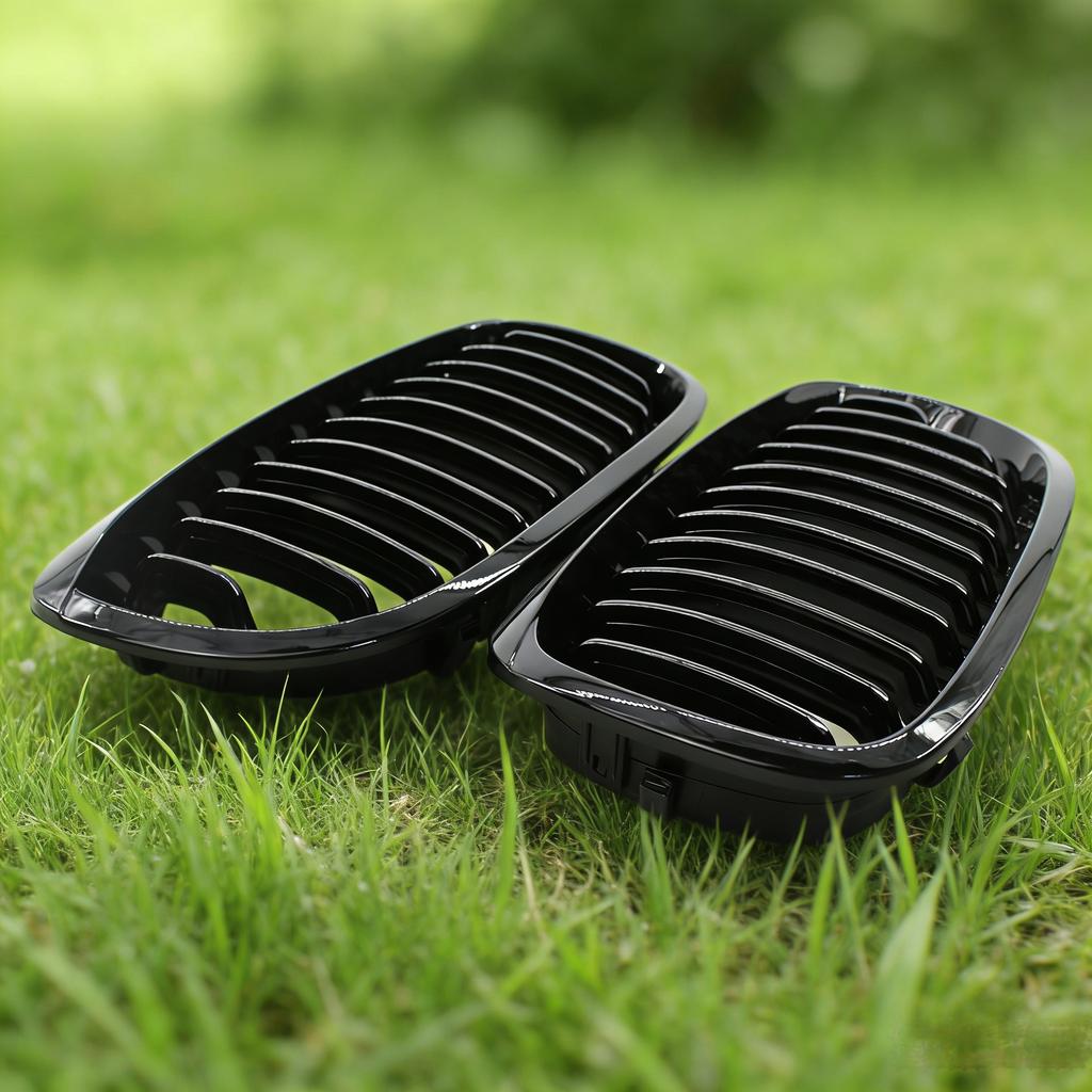 Gloss Black Front Grill Grille For BMW E46 LCI Facelift Coupe Cabriolet 03-05 325CI 330CI 2 Door 51137064317,51137064318
