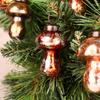 12 Multicolor Distress Mashrooom Large Christmas Ornaments Unique Glass Christmas Hanging for Tree, Halloween, New Year, Valentine Day