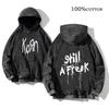 Korn Rock Band World Tour pulóverek Vintage mosott férfi pulóverek Pamut Hip Hop utcai ruházat Kapucnis pulóver Laza Y2K felsők