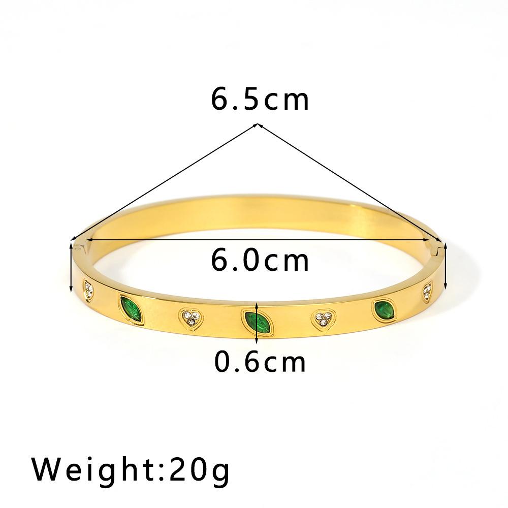6mm Stainless Steel Zirconia Charm Bangle For Women Gold Color Rhinestone Bracelets