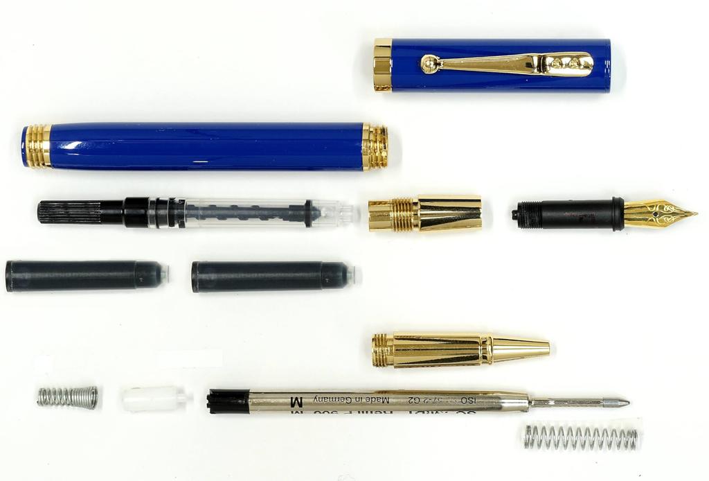 Slim Black Leather Pen Case for the Exchange BP ZX Fountain Pen Ink with Blue Ink Set (individual Cartridge) (T23-ASB-ZX-L)