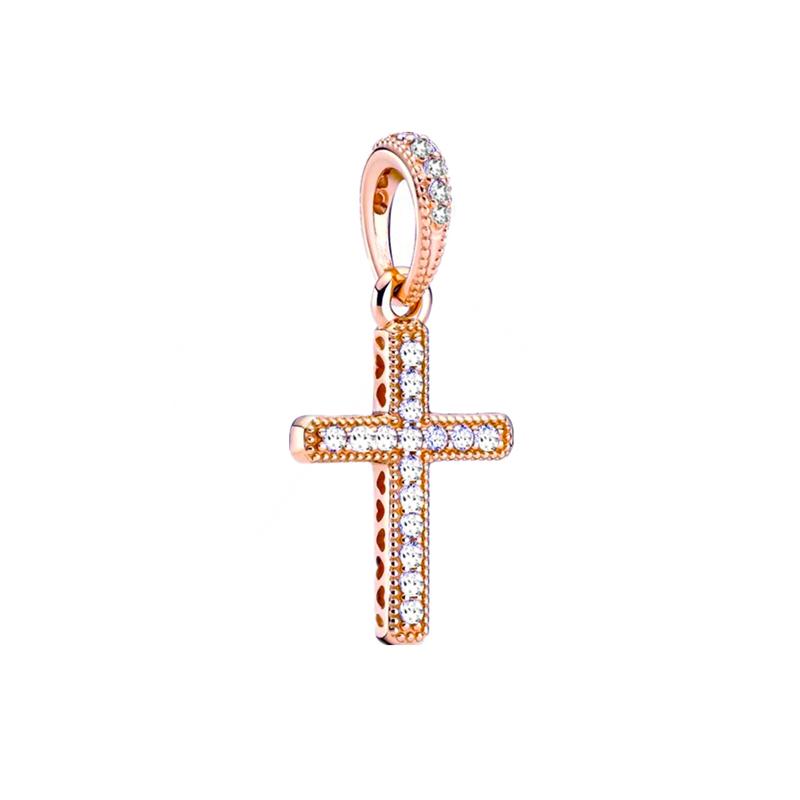 Rose gold plated Exquisite Bead Sparkling Pink Hot Air Balloon Dangle Charm for Women fit European Original Bracelet DIY Jewelry
