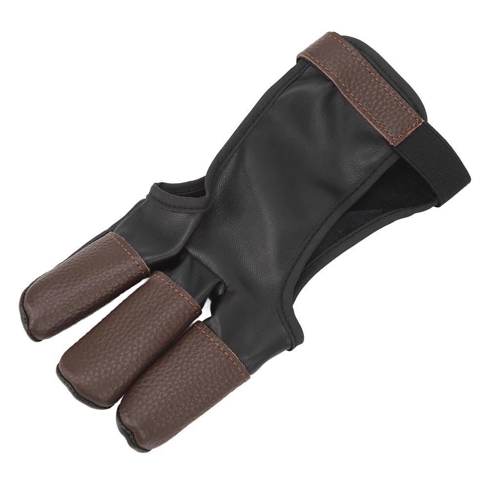 Archery Glove Finger Tab Accessories Three Finger Guard PU Leather Archery Gloves for Recurve Compound Bow L