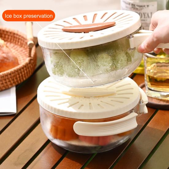 Drain Basket Multifunctional Fruit And Vegetable Strainer with Handle Covered Storage Container for Kitchen