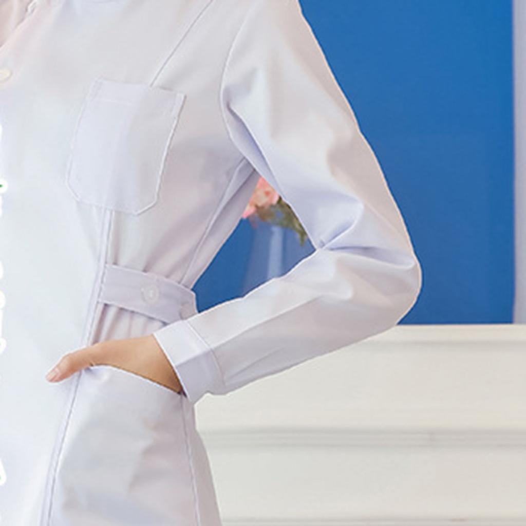 Women's Fashion Bias Lapel Standing Neck Long Sleeve Color Uniform Dresses