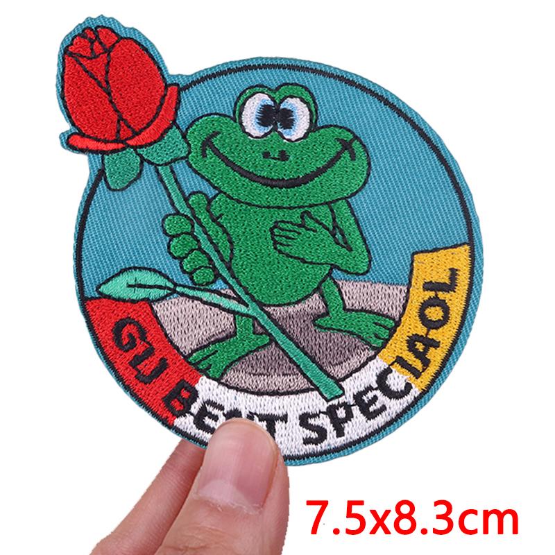 Niederlande Frosch Oeteldonk Emblem Gestickter Aufnäher Niederländischer Karneval Aufnäher Aufbügelbilder Für Kleidung DIY Feier Geschenke